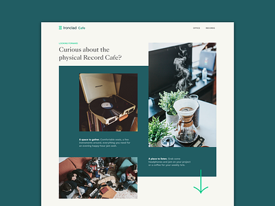 Record Cafe Website Mock branding cafe music records typography web web design