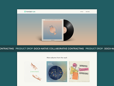 Record Drop Webpage album art branding design illustration music records typography web design website