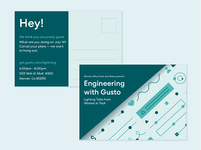 Engineering with Gusto Postcard Invitation engineering event design invitation invitation design postcard