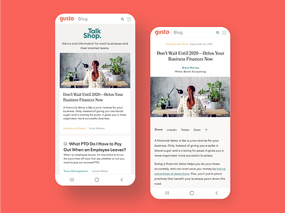 Talk Shop Mobile article blog content design mobile mobile ui ui uidesign