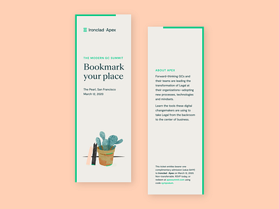 Ironclad | Bookmark Invitations bookmark brand dresign branding conference illustration print print design typography