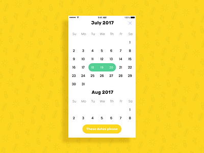 Calendar Selector app button calendar date days