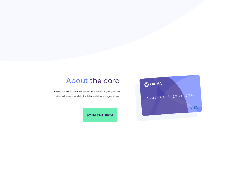 Credit Card Design currency crypto about circle one page landing page credit card
