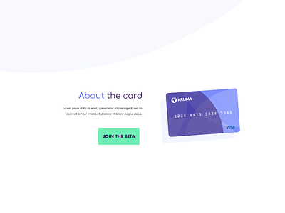 Credit Card Design about circle credit card crypto currency landing page one page