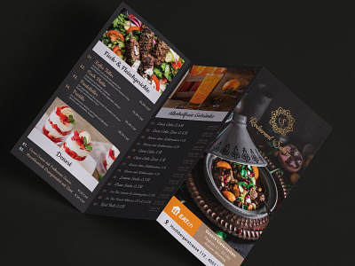 Premium restaurant trifold flyer/menu design