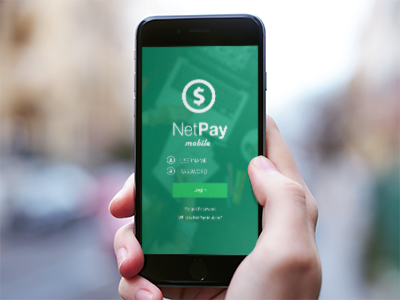 NetPay App Login flat ui green ios login mobile money pay