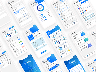 MyPay chart data employee flat ui ios mobile pay payroll