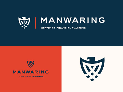 Manwaring - Financial Planning branding cfp eagle finance financial planning houston icon identity logo mark shield symbol