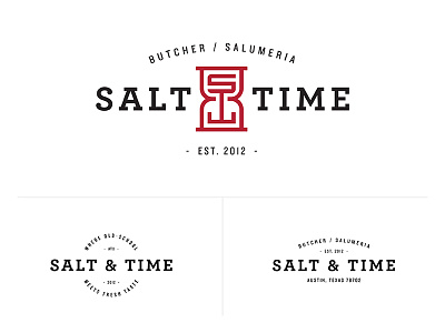 Salt & Time Butcher/Salumeria branding butcher icon identity logo logo design mark modern old school secondary mark vintage