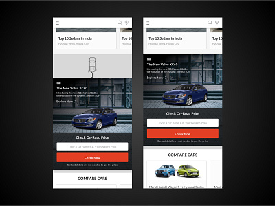 Car Sliding Property design homepage iphone x lead form slider design ui design
