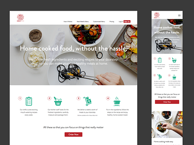 Urbanstove cooking delivery food mobile responsive website design