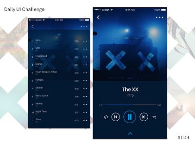 Daily UI Challenge #009 daily ui music player the xx
