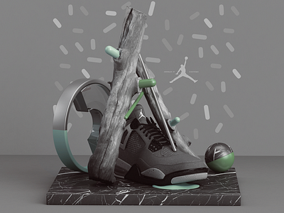 JORDAN 3d ad c4d city commercial illustration jordan nike print render shoe vray