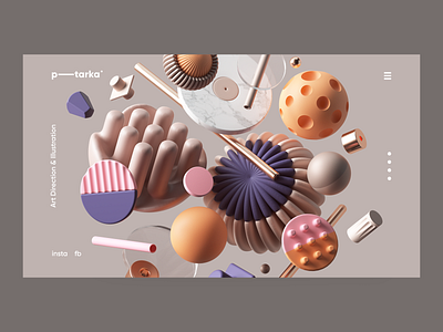 P-T Personal Branding 3d abstract adobe branding c4d cgi cinema4d colors design geometric geometry illustration logo render set typography ui ux vector web