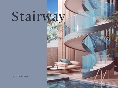 Stairway 3d abstract adobe advertising architecture branding c4d cgi cinema4d colors commercial design geometric geometry home illustration photoshop print render set