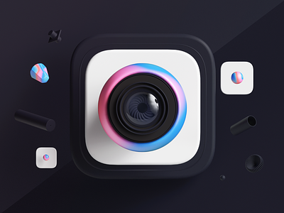 Instagram 3d abstract adobe animation c4d camera cinema4d colors dark design icon icon design illustration instagram octane render set ui uiux web