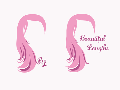 Beautiful Lengths Illustration beautiful design hair illustration lengths logo pink shape vector