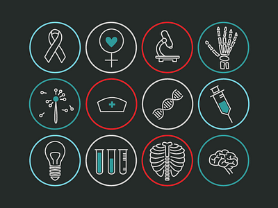 Medical Icons branding cover design hospital icons innovation lines medical research science strokes vector