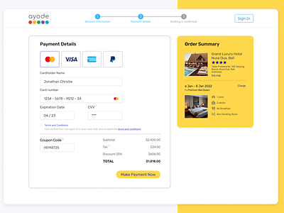 Ayode - Simple Credit Card Checkout Page checkout dailychallenge uidesign webdesign