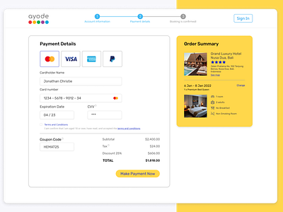 Ayode - Simple Credit Card Checkout Page