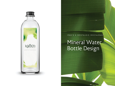 Mineral Water Bottle Design - 1980's A Nostalgic Restaurant branding design dribbble graphic design logo