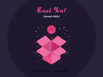 Thank You Haseeb Abdul dribbble first shot invitation thankyou