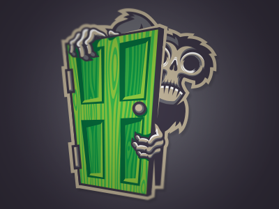 The Monster in the Closet halloween illustration sticker