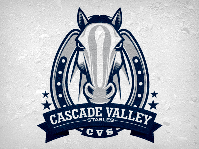 Cascade Valley Stables Logo horse logo stables