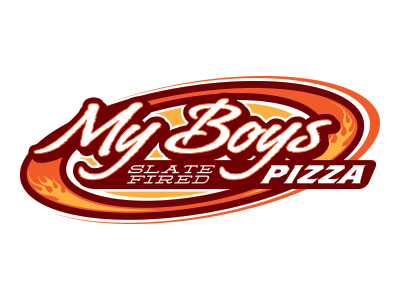 My Boys Pizza Logo food logo