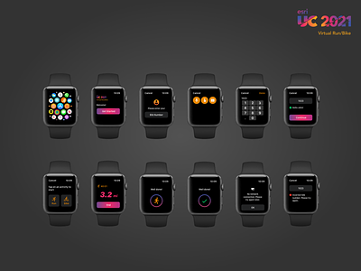 Esri UC Virtual Run/Walk/Bike 2021 apple watch app visual design wearable design