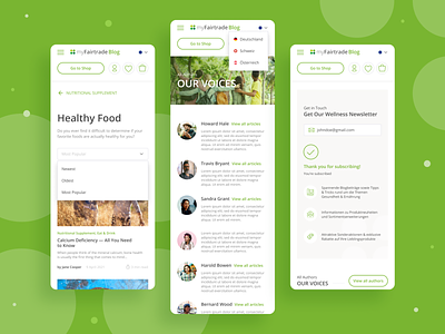 MyFairTrade — blog about health and nutritional supplements adaptive adaptive design article article card blog blog site e commerce food website green green theme health health blog health website landing mobile nutrition nutritional supplements one article page online store