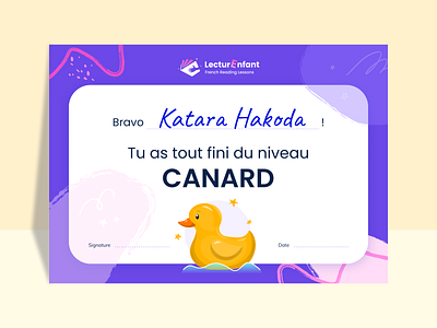 Certificate | Lecture Enfant — learning platform for kids