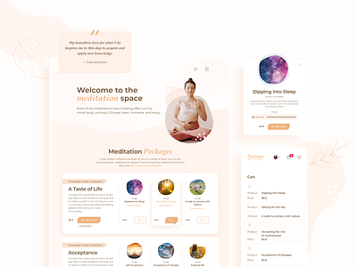 🧘 TejoMaya – online store of author's audio meditations agency beige branding company design dev health ideas inspiration it meditations modern nature top ui ux uxui web webdesign website