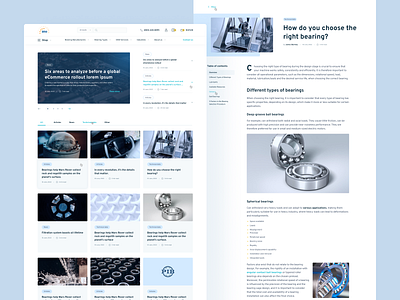 Online store of bearings article bearings blog blue cart company design e commerce e commerce blog ideas inspiration retail shop shopping ui user friendly user profile ux webdesign website