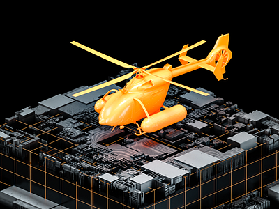 Helicopter 3d c4d color design dev gamedev helicopter illustration logo lowpoly meta render