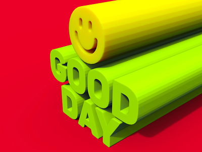 Good Day Dribbble! 3d color enjoy render