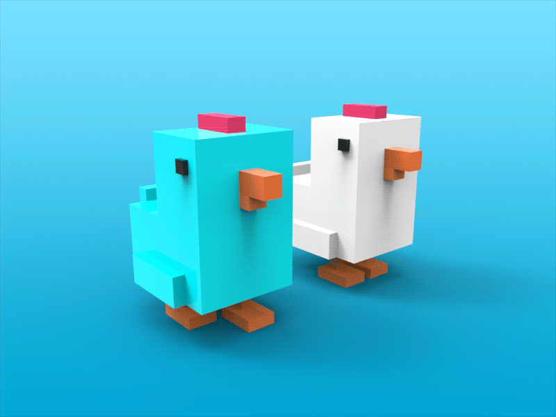 He and She 3d animate c4d crossyroad game gamedew lowpoly process unity3d