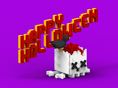 Happy Halloween :| 31daysofskulls behance review fest festival hexels pixel qubicle sticker