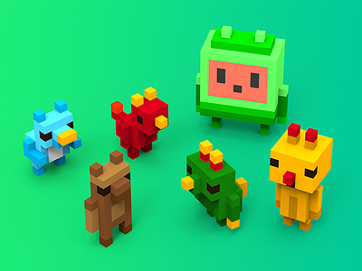 Game NPC 3d c4d gamedev hexels indie indiegame lowpoly pixel qubicle render tolitt voxel