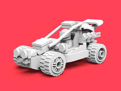 Lego Car/Clay render