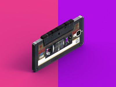 Cassette 3d clayrender color gamedev gameitems indiegame lowpoly modo render tolitt topology uv