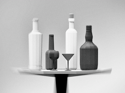 Alcoholic Still Life b&w