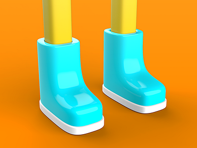 Legs In Boots (fragment) 3d boots c4d character modeling render subdivision uv