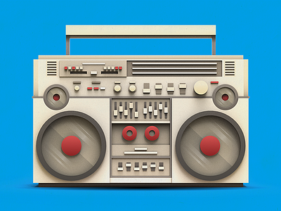 Boombox 3d 3dart affinity boombox model modelling reference render
