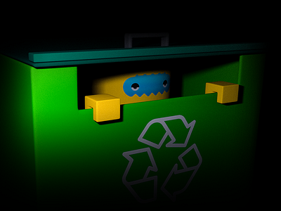 Recycling 3d character flat indie lowpoly modeling recycling render tolitt trash