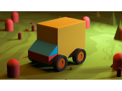 Wheelbarrow 3d c4d cinema4d concept environment game gamedev illustration indiegame lowpoly octane render tolitt