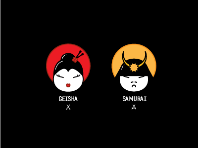 Geisha and Samurai geisha icons japan samurai