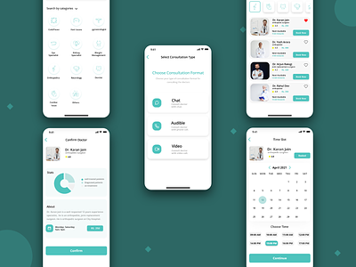 Pharmacy App-Appointment Booking with doctor Screens in adobe xd