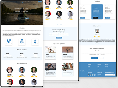 Yoga and Fitness Website design and Landing Page 2021