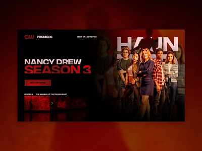 Nancy Drew season 3 - landing page project graphic design landing web design